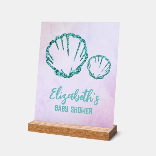 Seashell Baby Dusche Acrylschild (Winkel)