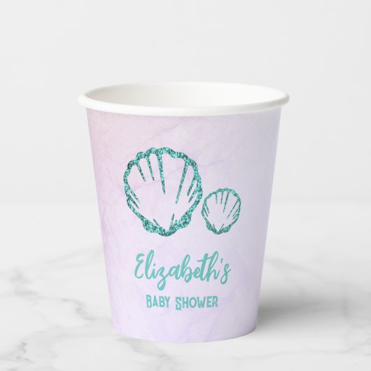 Seashell Baby Dusche Pappbecher (Vorderseite)