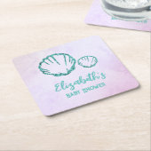 Seashell Baby Dusche Rechteckiger Pappuntersetzer (angewinkelt)