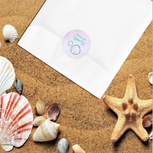 Seashell Baby Dusche Runder Aufkleber