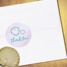 Seashell Baby Dusche Runder Aufkleber