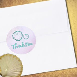 Seashell Baby Dusche Runder Aufkleber