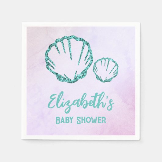 Seashell Baby Dusche Serviette (Vorderseite)