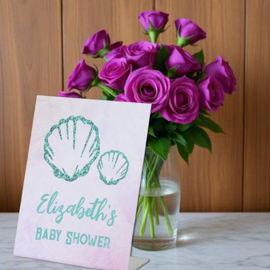 Seashell Baby Dusche Sockelschild
