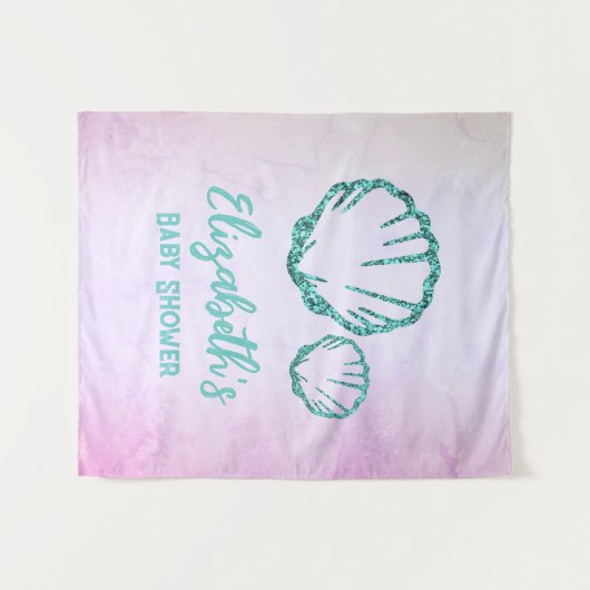 Seashell Baby Dusche Wandteppich (Vorderseite (Horizontal))