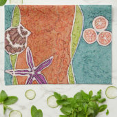 Seashell-Batik-Geschirrtuch Handtuch (Gefaltet)