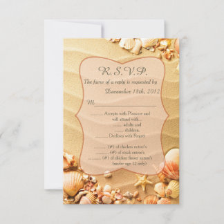 Seashell Beach 3.5x5 Vertikale R.S.V.P.-Antwortkar Einladung