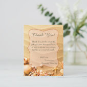 Seashell Beach 4x5 Flat Wedding Danke Karte (Stehend Vorderseite)
