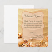 Seashell Beach 4x5 Flat Wedding Danke Karte (Vorne/Hinten)