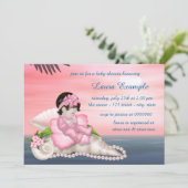 Seashell Beach Baby Dusche Einladung (Stehend Vorderseite)