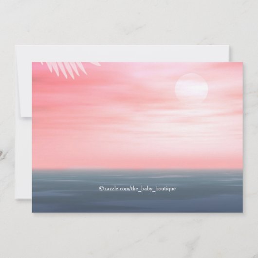 Seashell Beach Baby Dusche Einladung (Rückseite)