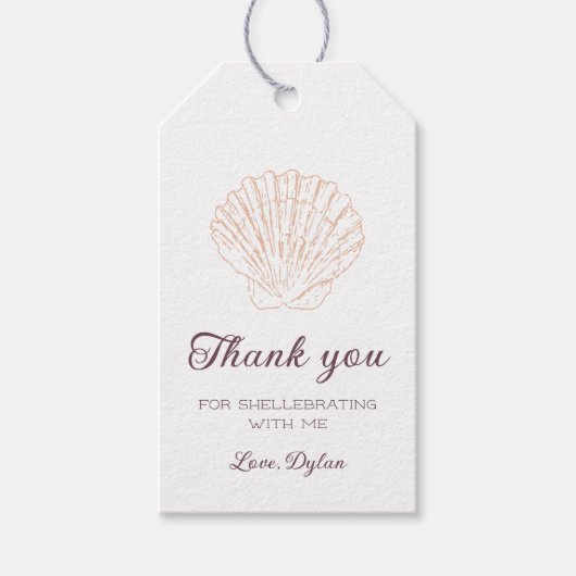 Seashell Beach Baby Dusche Vielen Dank Geschenkanhänger (Vorderseite)