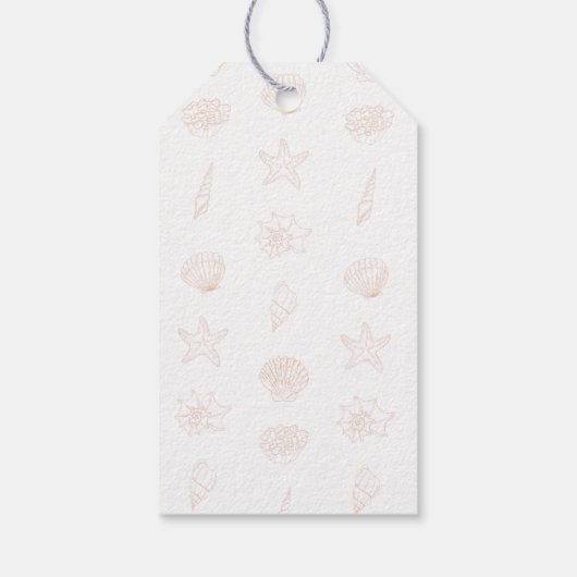 Seashell Beach Baby Dusche Vielen Dank Geschenkanhänger (Rückseite)