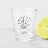 Seashell Beach Bachelorette Favor Shot Glass Schnapsglas (Vorderseite)