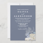 Seashell Beach Blue Hochzeit Einladung (Vorderseite)