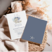 Seashell Beach Blue Hochzeit Einladung