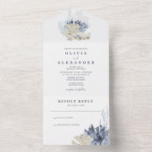 Seashell Beach Blue Hochzeit Einladung (Innen Boden)