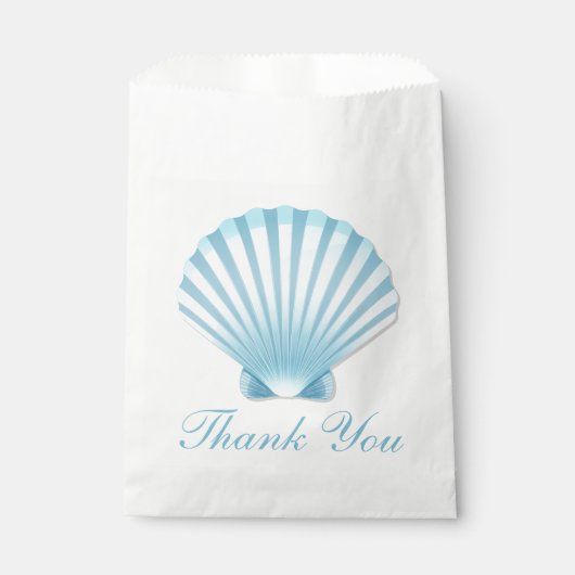 Seashell Beach Blue Nautical Wedding Vielen Dank Geschenktütchen (Vorderseite)