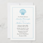 Seashell Beach Blue Türkise Nautical Wedding Einladung (Vorderseite)