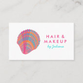 Seashell Beach Chic Elegant Rosa & Blau Visitenkarte (Vorderseite)