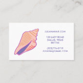 Seashell Beach Chic Elegantes Lila Rosa Visitenkarte (Rückseite)