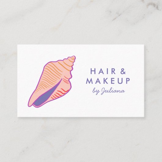Seashell Beach Chic Elegantes Lila Rosa Visitenkarte (Vorderseite)