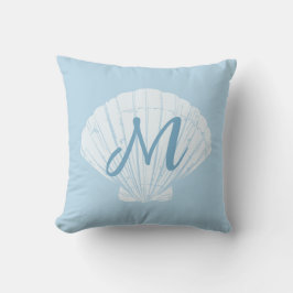 Seashell Beach Coastal Monogram Kissen