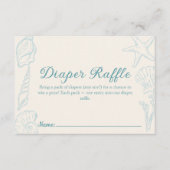 Seashell Beach Diaper Raffle Baby Dusche Begleitkarte (Vorderseite)