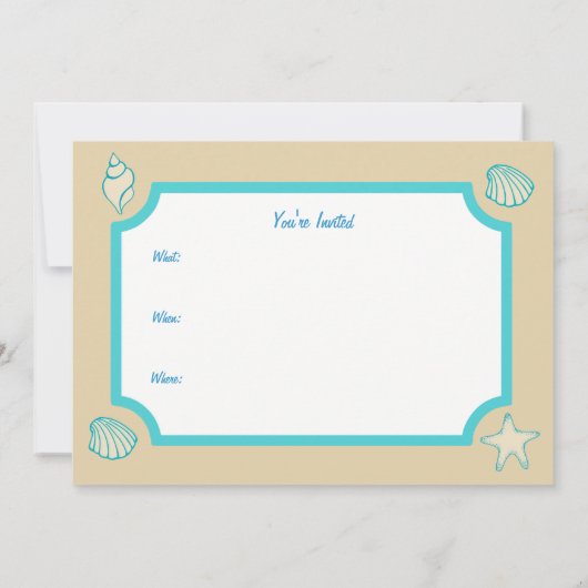 Seashell Beach Einladungen (Rückseite)