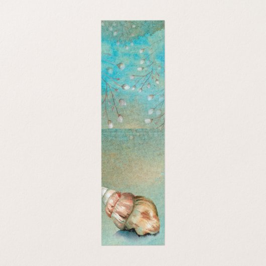 Seashell Beach Faltes Lesezeichen Visitenkarten (Außenseite Aufgefaltet)