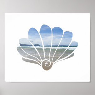 Seashell Beach Foto Art Print Poster
