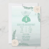 Seashell Beach Geburtstagsparty Einladung (Vorderseite)