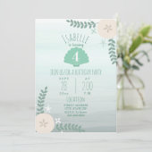 Seashell Beach Geburtstagsparty Einladung (Stehend Vorderseite)