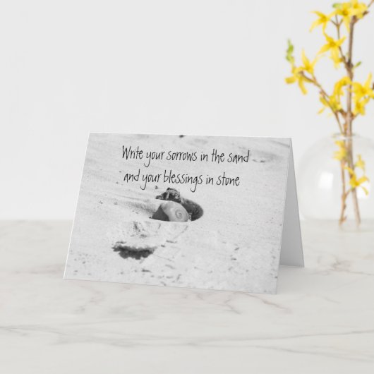 Seashell Beach Grußkarten Karte (Gelbe Blume)