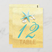 Seashell Beach Hochzeit in Urlaubsort Table Card Postkarte (Vorne/Hinten)