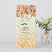 Seashell Beach Hochzeitsmenü Seashell5 Menükarte (Stehend Vorderseite)