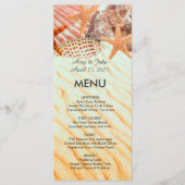 Seashell Beach Hochzeitsmenü Seashell5 Menükarte (Vorderseite)