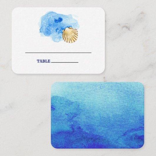 Seashell Beach | Hochzeitstische Platzkarten am Me (Vorne/Hinten)