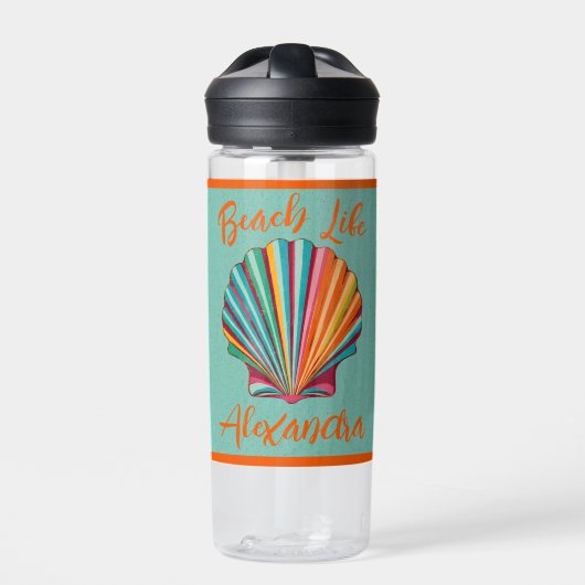 Seashell Beach Life Water Flasche (Vorderseite)
