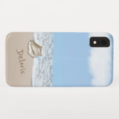 Seashell Beach Mit Monogramm Case-Mate iPhone Hülle (Rückseite (Horizontal))