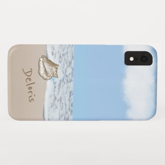 Seashell Beach Mit Monogramm Case-Mate iPhone Hülle (Rückseite (Horizontal))