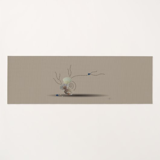 Seashell Beach Modernes Beige Cream White Gedicht  Yogamatte (Vorderseite (Horizontal))