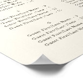 Seashell Beach Ocean Hochzeit Alphabetisches Sitze Poster (Ecke)