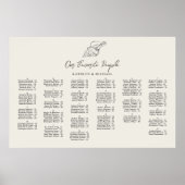 Seashell Beach Ocean Hochzeit Alphabetisches Sitze Poster (Vorne)