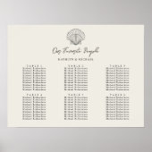 Seashell Beach Ocean Wedding 6 Table Seating Chart Poster (Vorne)