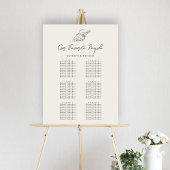 Seashell Beach Ocean Wedding 6 Table Seating Chart Poster