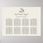 Seashell Beach Ocean Wedding 8 Table Seating Chart Poster (Vorne)