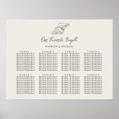 Seashell Beach Ocean Wedding 8 Table Seating Chart Poster (Vorne)