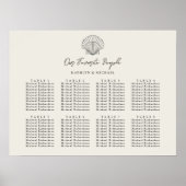 Seashell Beach Ocean Wedding 8 Table Seating Chart Poster (Vorne)