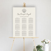 Seashell Beach Ocean Wedding 9 Table Seating Chart Poster